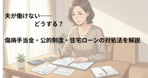 夫が働けない、どうする？